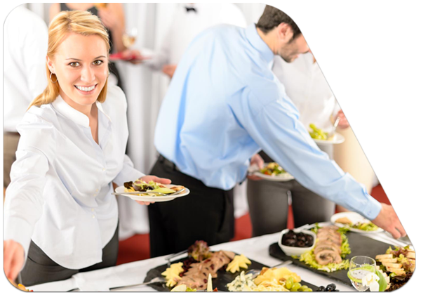 Stadtküche Hettstedt Catering Frau am Buffet